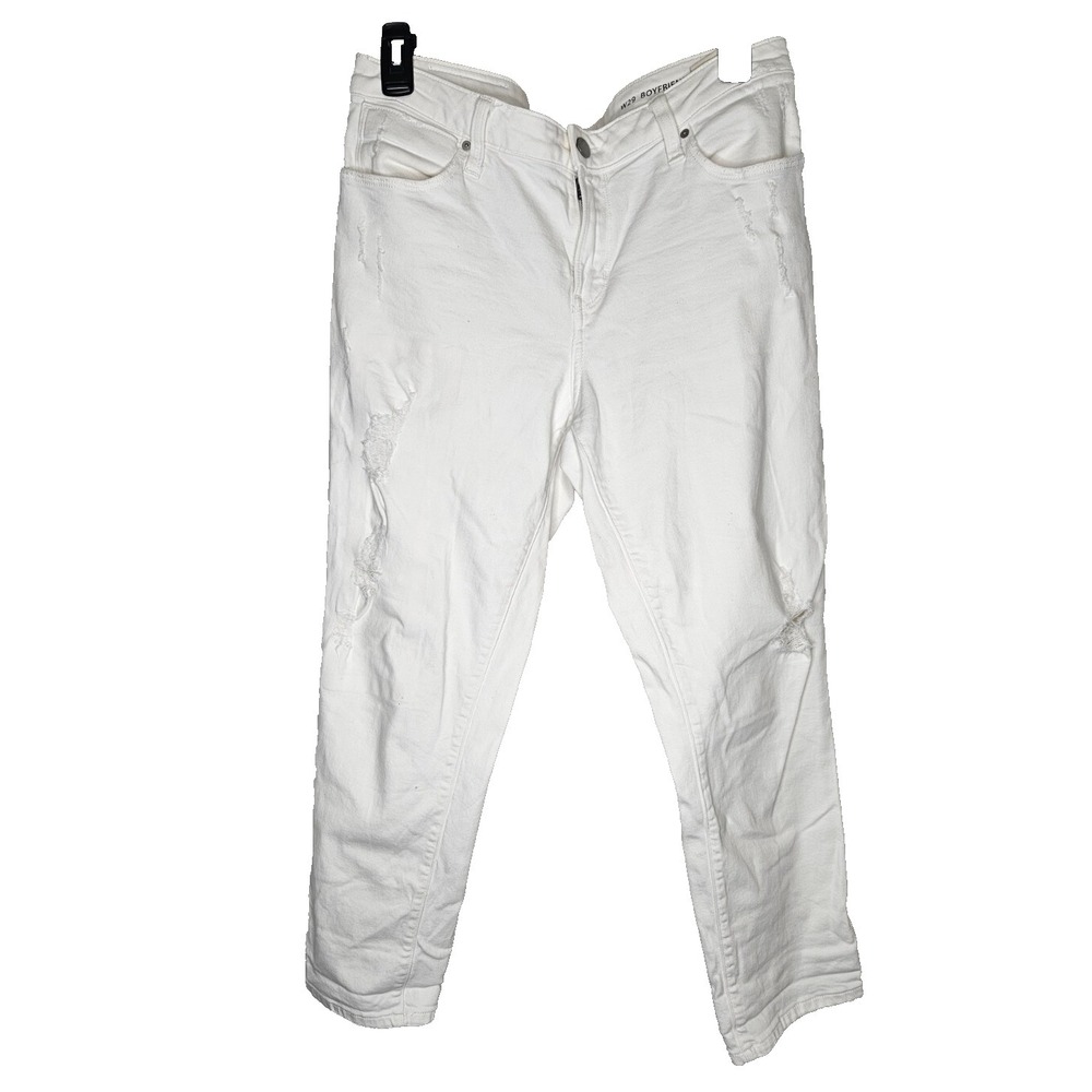 Calvin Klein Jeans‎ W29 Boyfriend White Distressed Stretch Denim Preppy Casual